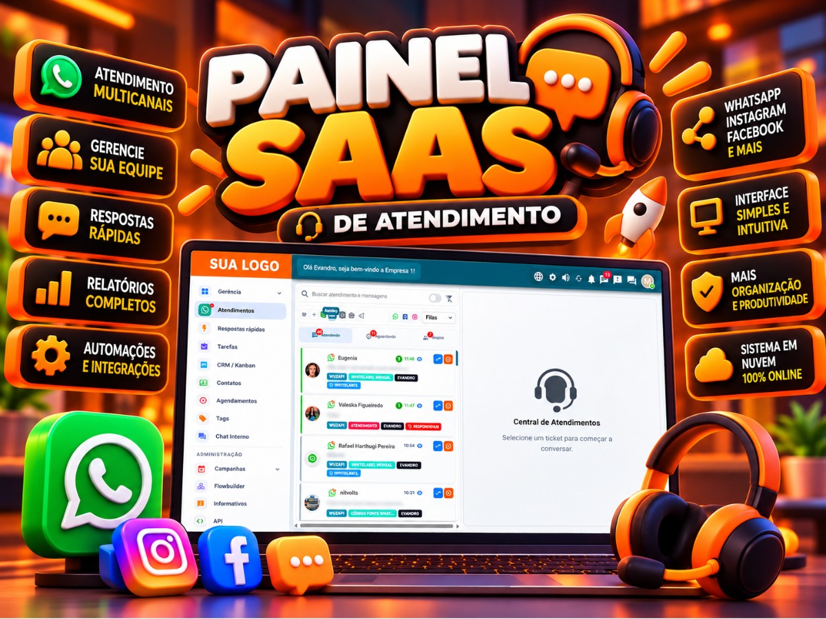 Painel SaaS de Atendimento Multicanais