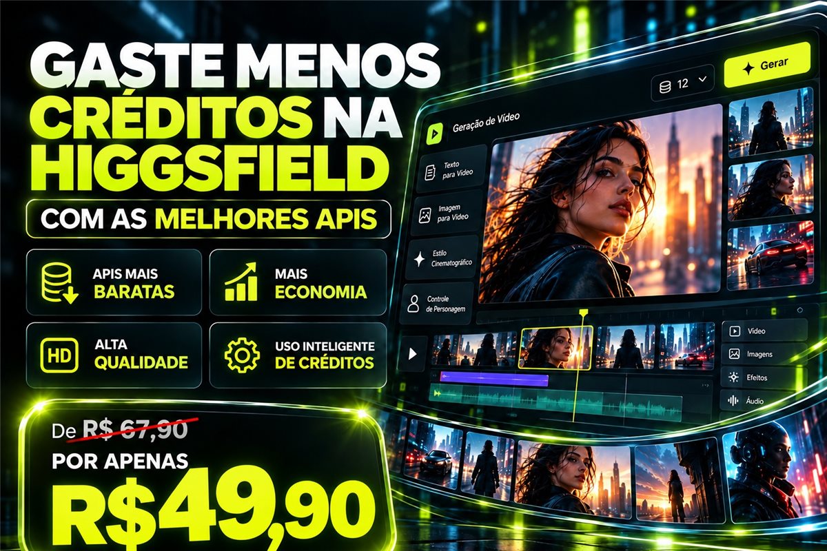 Gaste Menos Créditos na Higgsfield com as Melhores APIs 🎬